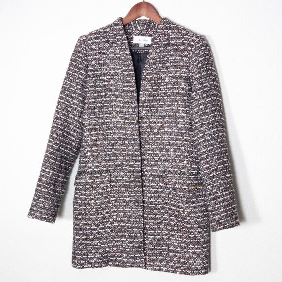 Calvin Klein Women’s Raffia Coat Old Money Office Siren Quiet Luxury Size L - Picture 1 of 12